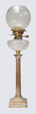 Lot 127 - An Edward VII Silver Mounted Oil Lamp, by John...
