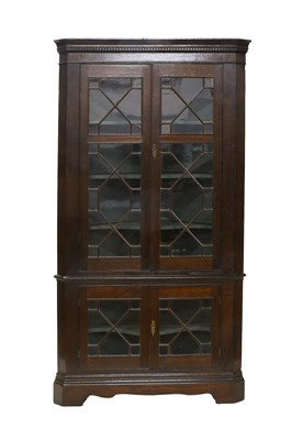 Lot 491 - A George III Oak Free-Standing Corner Cabinet,...