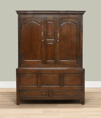 Lot 224 - A George III Oak Press Cupboard, 3rd quarter...