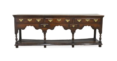 Lot 230 - A George II Oak Dresser Base, mid 18th century,...