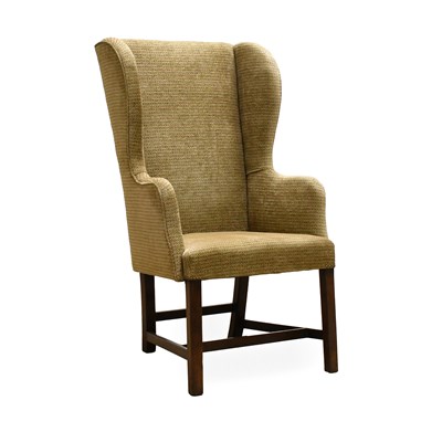 Lot 309 - A George III Mahogany Wing-Back Armchair, of...