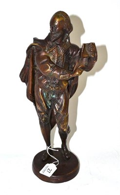 Lot 27 - A bronze figure of William Shakespeare