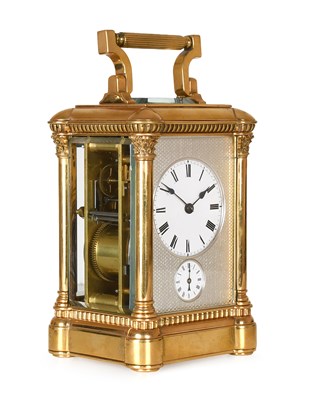Lot 199 - A French Brass Striking and Repeating Alarm...