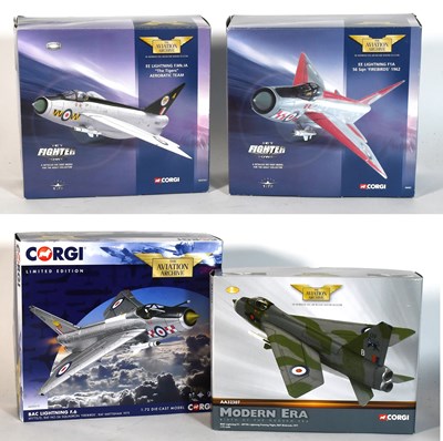 Lot 3437 - Corgi Aviation Archive 1:72 Scale English Electric Lightning Models