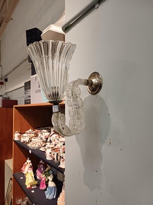 Lot 213 - Vintage Murano Clear Glass Wall Light
