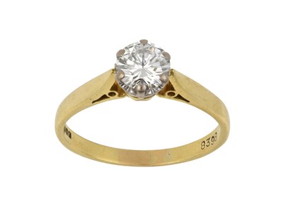 Lot 2019 - An 18 Carat Gold Diamond Solitaire Ring the...