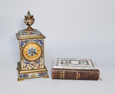 Lot 287 - A French Champlevé Enamel Mantel Timepiece,...