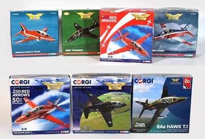 Lot 3428 - Corgi Aviation Archive 1:72 Scale BAe Hawk Models