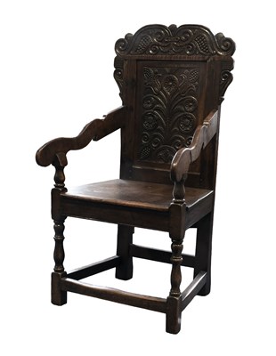 Lot 515 - A Joined Oak Wainscot Armchair, circa 1680,...