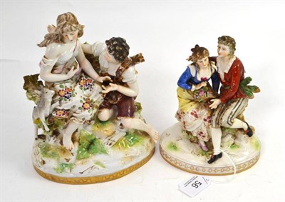 Lot 56 - Two Continental figure groups depicting lovers