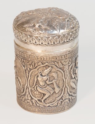 Lot 97 - An Indian Silver Canister or Tea-Caddy, Early...