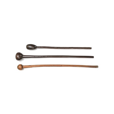 Lot 340 - A Zulu Knobkerrie, of dark brown hardwood, the...