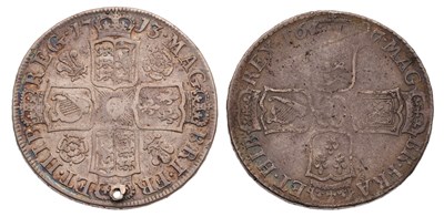 Lot 81 - William III, Halfcrown 1697/6, large shields,...