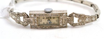 Lot 72 - A platinum and diamond cocktail watch