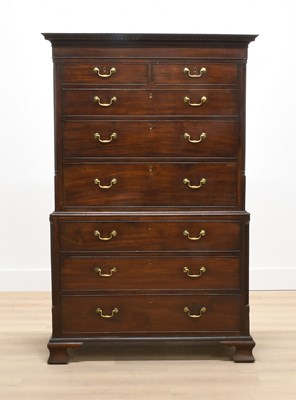 Lot 300 - A George III Mahogany Chest on Chest, late...