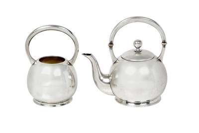 Lot A Spanish Silver Teapot and Sugar-Bowl