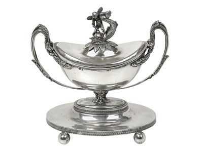 Lot A Spanish Silver Sauce-Tureen, Cover and Stand