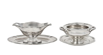 Lot Two Spanish Silver Sauce-Tureens and Stands