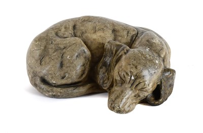 Lot 419A - A Carved Alabaster Model of a Sleeping...