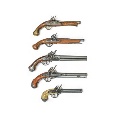 Lot 405 - A Collection of Five Reproduction Flintlock...