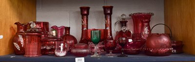 Lot 202 - A Good Collection of Victorian Cranberry Glass,...