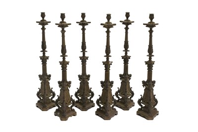 Lot 261 - A Set of Six Gilt-Bronze Altar Candlesticks,...
