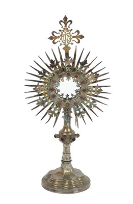 Lot A Silver Plate and 'Gem'-Set Monstrance