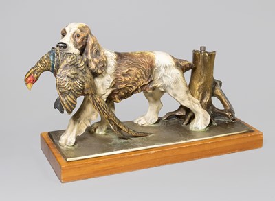 Lot 354 - A Cold Painted Spelter Table Lighter, 1st half...