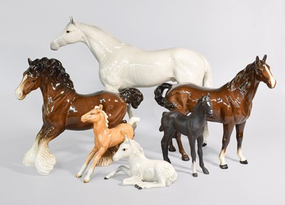 Lot 239 - Beswick Horses and Foals, together with a Fox,...