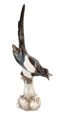Lot 122 - A Meissen Porcelain Model of a Magpie, late...