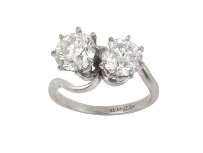 Lot 2082 - A Diamond Two Stone Twist Ring the...