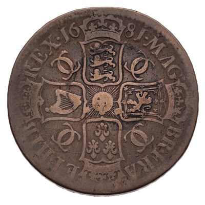 Lot 65 - Charles II, Crown 1681, T.TERTIO, (Bull 414,...