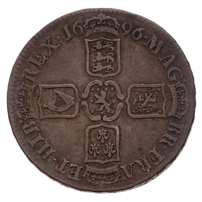 Lot 76 - William III, Crown 1696 OCTAVO, third draped...