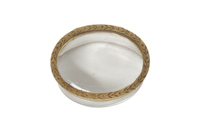 Lot A French Gold Mounted Rock Crystal Snuff-Box
