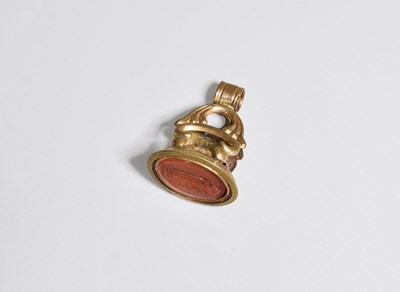 Lot 185 - A Gilt-Metal Fob Seal, 19th Century, oval and...