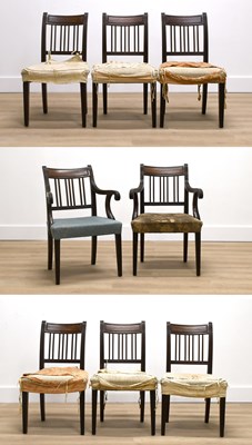 Lot 625 - A Set of Eight (6+2) Regency Mahogany Dining...