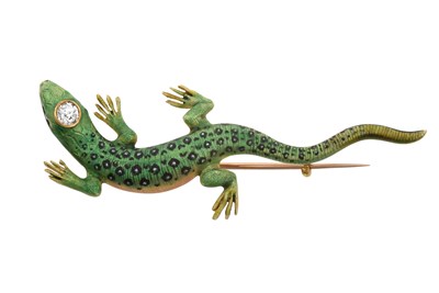 Lot 2216 - An Enamel and Diamond Novelty Brooch, circa...