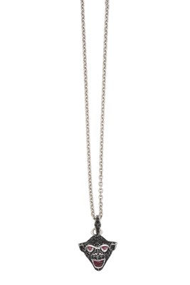 Lot 2123 - An 18 Carat White Gold Sapphire and Ruby...
