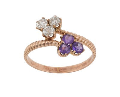 Lot 2421 - An Amethyst and Diamond Ring, circa 1900 the...