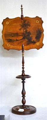 Lot 113 - A 19th century table screen, height 60cm