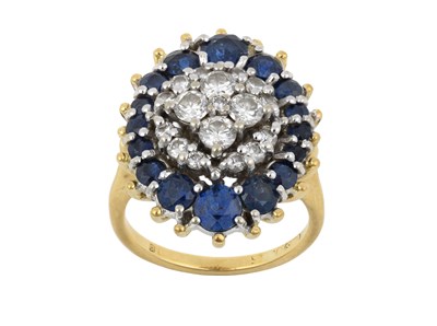 Lot 2361 - A Sapphire and Diamond Cluster Ring the...