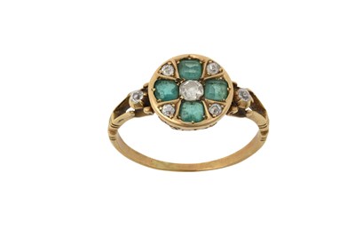 Lot 2376 - An Emerald and Diamond Cluster Ring the...