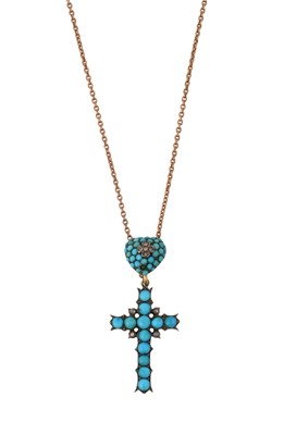 Lot 2392 - A Turquoise and Diamond Necklace, circa 1860...