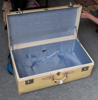 Lot 1040 - A Harrods Pale Yellow Leather Case, with...