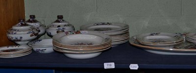 Lot 119 - Davenport ironstone comprising three sauce tureens with covers and stands, a large dish and...