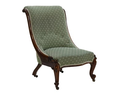 Lot 596 - A Victorian Rosewood-Framed Nursing Chair,...
