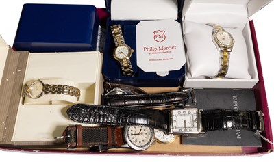 Lot 157 - A Gents Quartz Armani Wristwatch, together...