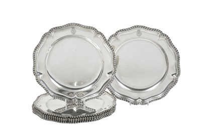 Lot A Set of Six Victorian Silver Dinner-Plates