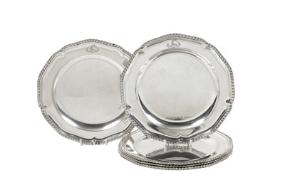 Lot A Set of Six George III Silver Dinner-Plates