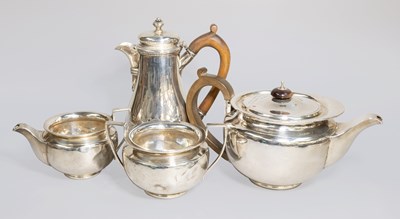 Lot 117 - A Four-Piece George V and George VI Silver Tea-...